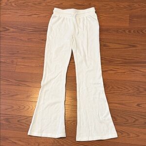 Sunday Best Ribbed White Lounge Pants